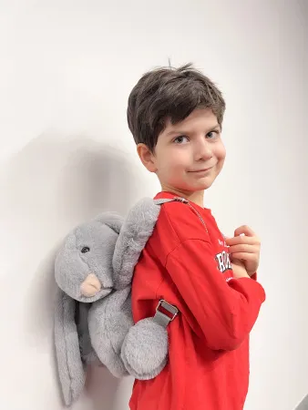 Babyjem Kinderrugzak Pluche Konijn Grijs