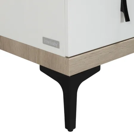 Interbaby Hanglegkast 2-Deurs Strips Wit