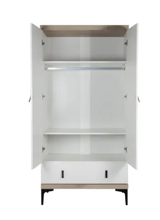 Interbaby Hanglegkast 2-Deurs Strips Wit