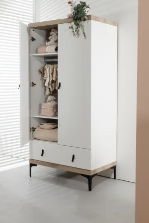 Interbaby Hanglegkast 2-Deurs Strips Wit