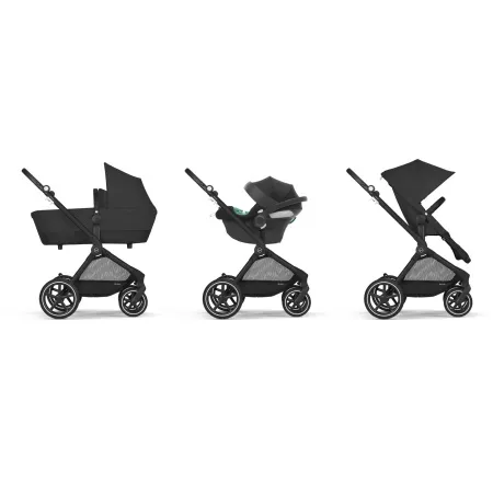 Cybex Kinderwagen Eos Lux BLK Moon Black Incl. Aton B2 i-Size & Adapter