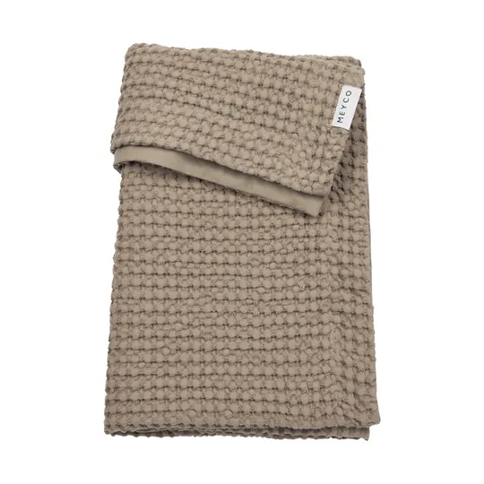 Meyco Ledikantdeken Waffle Cotton Taupe 100x150 cm
