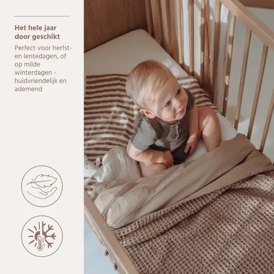 Meyco Ledikantdeken Waffle Cotton Taupe 100x150 cm