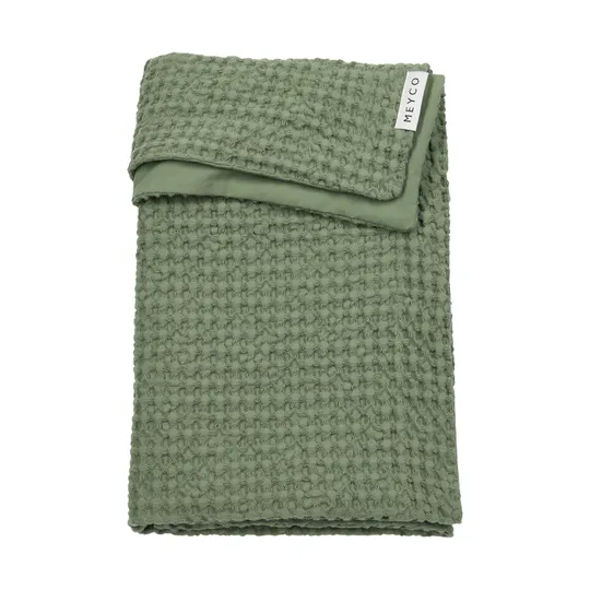 Meyco Wiegdeken Waffle Cotton Olive Green 75x100 cm