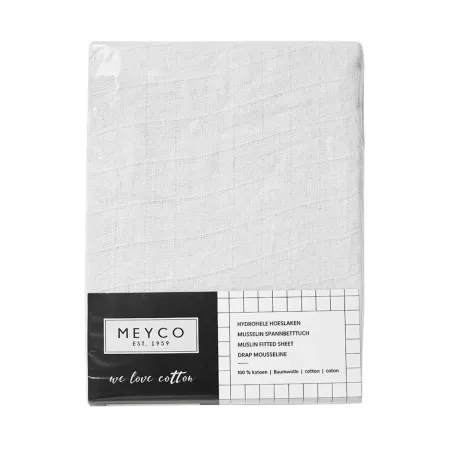 Meyco Ledikanthoeslaken Hydrofiel White 60 x 120 cm