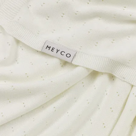 Meyco Wiegdeken Ajour Bamboe Offwhite 75 x 100 cm