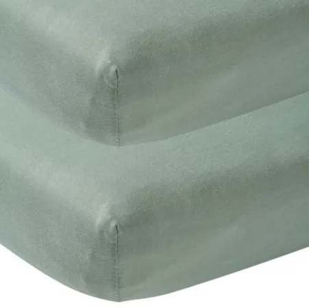 Meyco Ledikanthoeslaken Jersey Stone Green 60 x 120 cm (2-Pack)