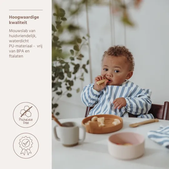 Meyco Mouwslab - Fat Stripe - Jeans Blue - 1-pack