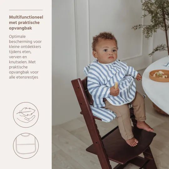 Meyco Mouwslab - Fat Stripe - Jeans Blue - 1-pack