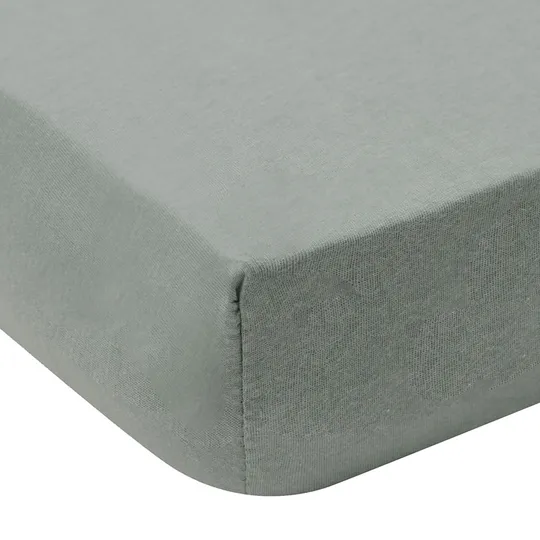 Jollein Hoeslaken Jersey - 40/50x80/90 cm - 2 Stuks - Sea Green/Ivory