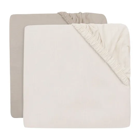 Jollein Hoeslaken Jersey - 40/50x80/90 cm - 2 Stuks - Oatmeal/Sand