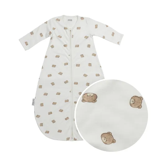 Meyco Bear Slaapzak Met Vaste Mouw Rond – 70 cm – Jersey – Sand