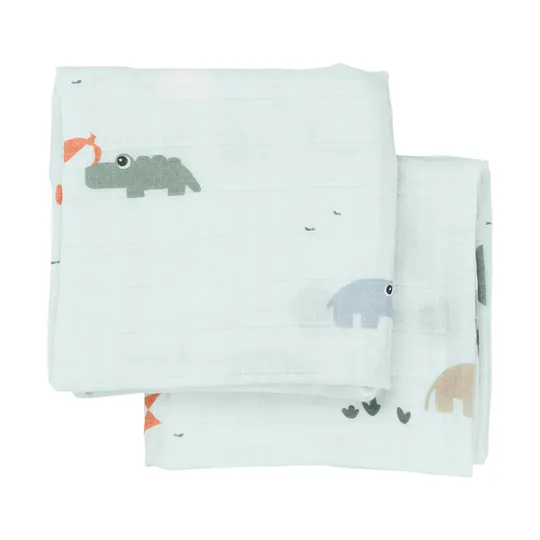 Done By Deer Playground Multidoek - 2-Pack - Tetra - Blue