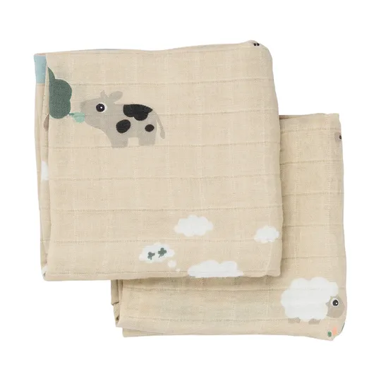 Done By Deer Tiny Farm Multidoek - 2-Pack - Tetra - Sand 