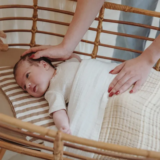 Meyco Deken Pre Washed Hydrofiel Jacquard Stripe Sand 75x100 cm