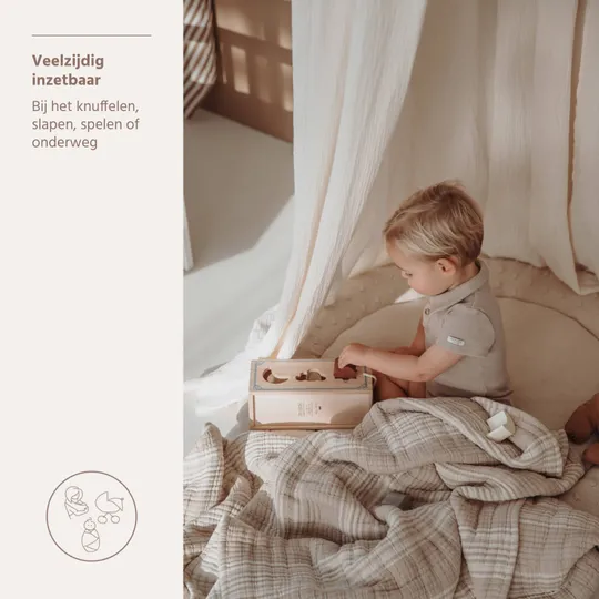 Meyco Deken Pre Washed Hydrofiel Jacquard Stripe Sand 75x100 cm