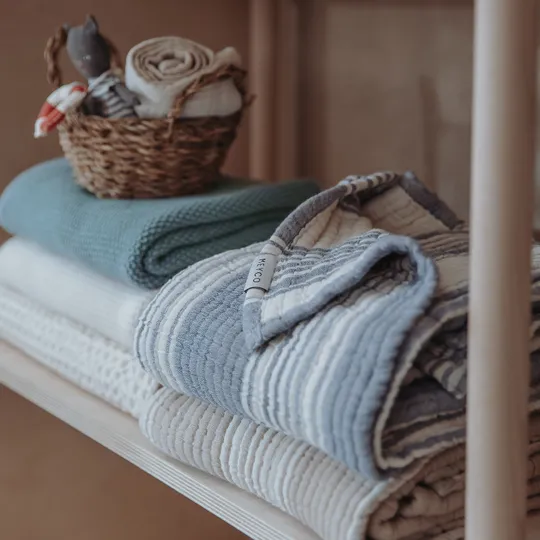 Meyco Deken Pre Washed Hydrofiel Jacquard Stripe Sand 75x100 cm