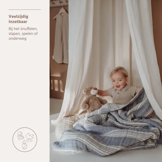 Meyco Deken pre-washed hydrofiel jacquard Stripe Sand 100x150cm 100x150cm 306.132.33.02