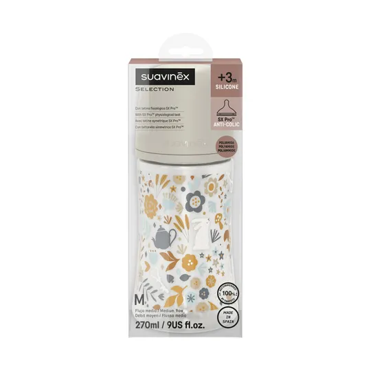 Suavinex Wonderland SX Pro Fles - Medium Flow - 270ml - Beige 