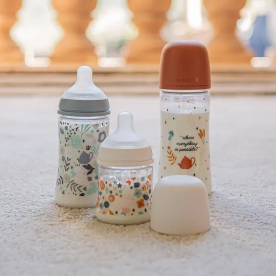 Suavinex Wonderland SX Pro Fles - Fast Flow - 360ml - Blauw/Grijs 