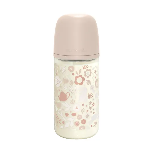 Suavinex Wonderland SX Pro Fles Glas - Medium Flow - 240ml - Roze 