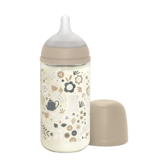 Suavinex Wonderland SX Pro Fles Glas - Medium Flow - 240ml - Beige 