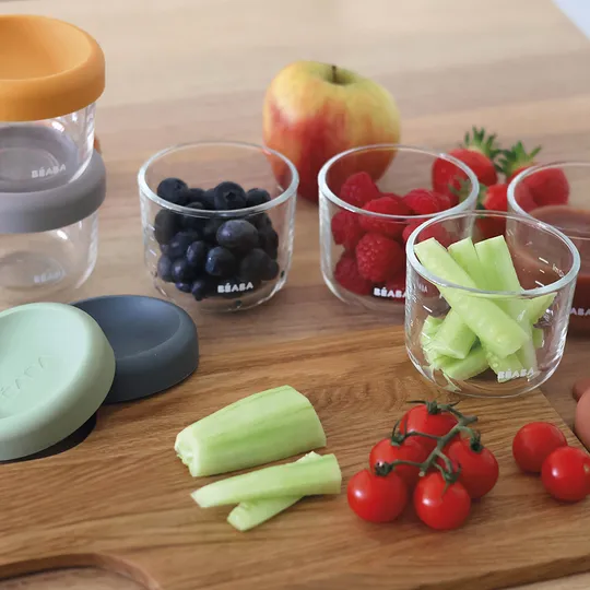 Beaba Glazen Bewaarpotje 150 ml - 6 Stuks - Color Mix