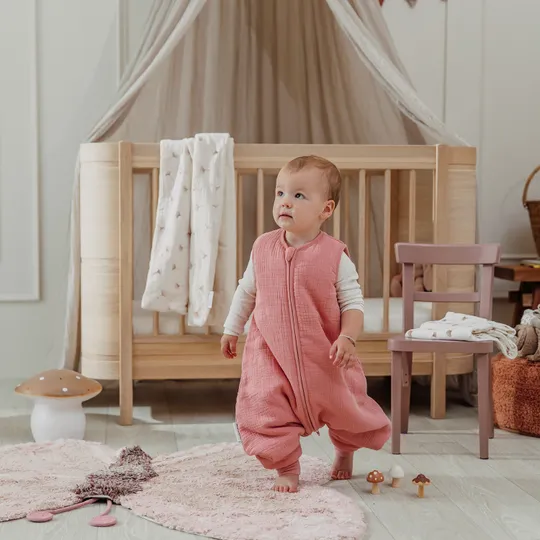 Meyco Slaapzak Jumper Gevoerd Pre-Washed - 80 cm - Hydrofiel - Rose