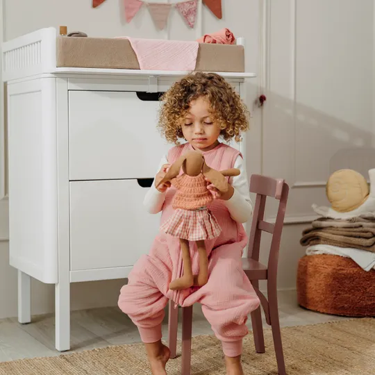 Meyco Slaapzak Jumper Gevoerd Pre-Washed - 104 cm - Hydrofiel - Rose