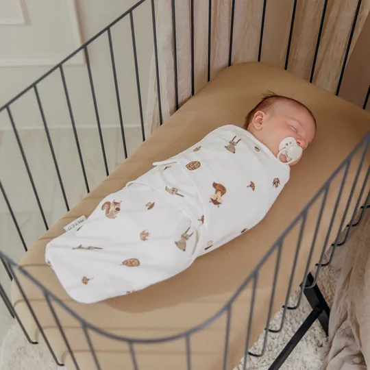 Meyco Inbakerdoek - 2 Stuks - 0-3 Mnd - Forest Animals Sand 