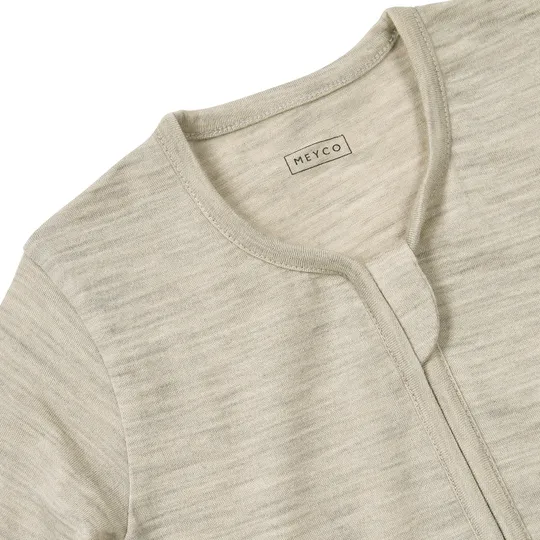 Meyco Baby Slaapzak met Vaste Mouw - Studio - Merinowol - Sand Melange - 70 cm