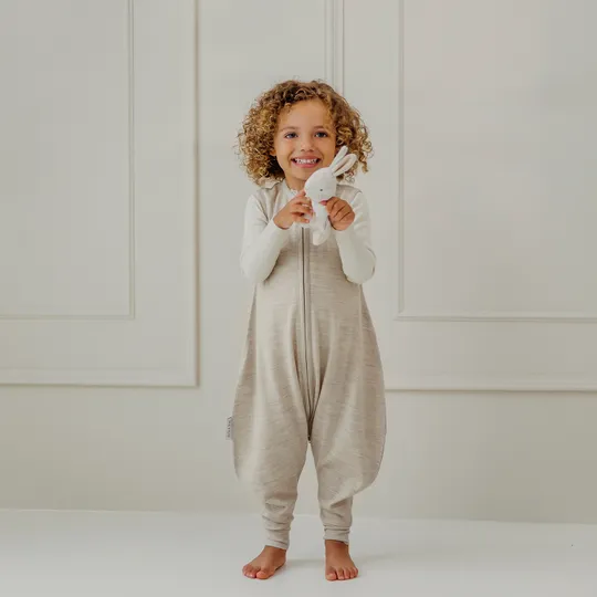 Meyco Baby Slaapzak Jumper - Studio - Merinowol - Sand Melange - 92 cm