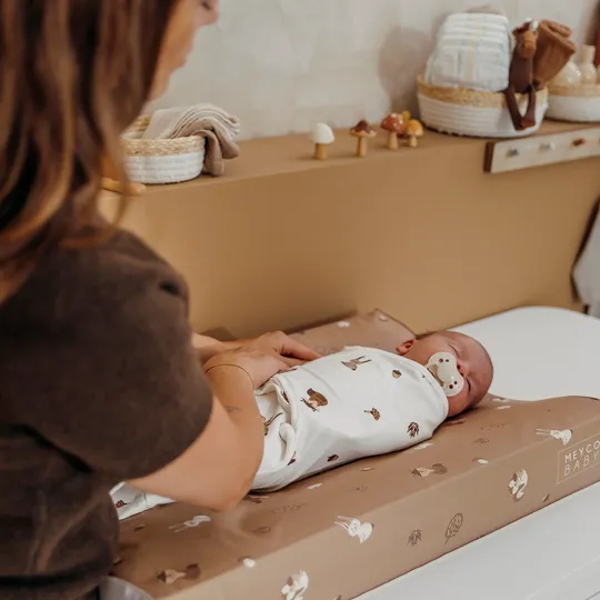 Meyco Aankleedkussen - 50 x 70 cm -  Forest Animals Sand