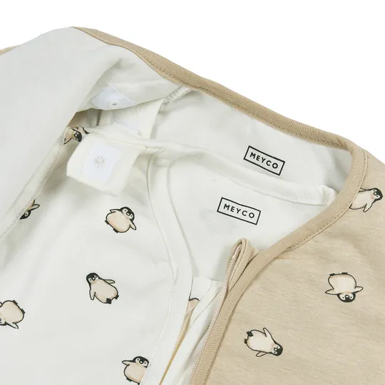Meyco Slaapzak 4-Seizoenen - One Size - Jersey - Penguin Soft Sand 