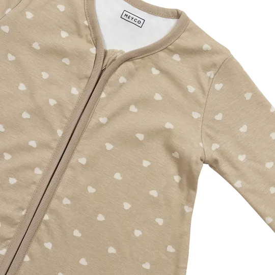 Meyco Sweet Heart Slaapzak Met Vaste Mouw Rond – 110 cm – Jersey – Sand