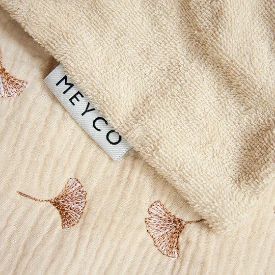 Meyco Deken Borduur Pre-Washed - 100 x 150 cm - Hydrofiel/Badstof Ginkgo - Soft Sand