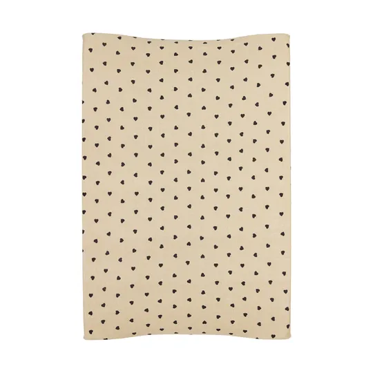 Meyco Aankleedkussenhoes Print - 50 x 70 cm - Jersey - Sweet Heart Soft Sand/Black