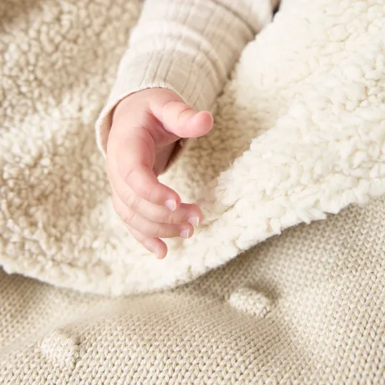 Meyco Baby Wiegdeken Teddy Knots Soft Sand 75 x 100 cm