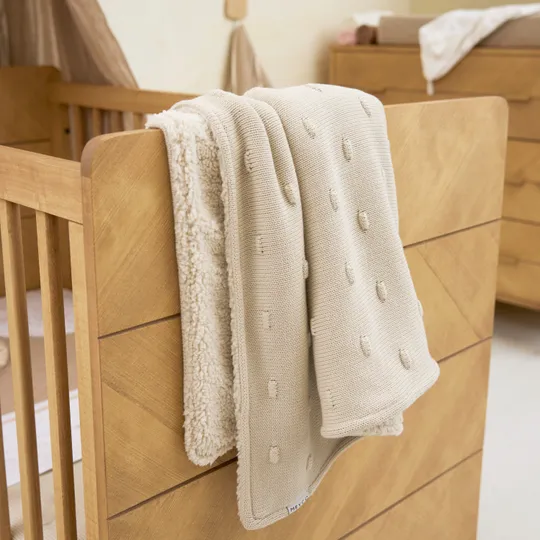 Meyco Baby Ledikantdeken Teddy Knots Soft Sand 100 x 150 cm