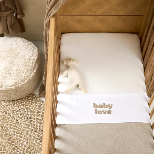 Meyco Baby Wieglaken Baby Love Sand Melange 75 x 100 cm
