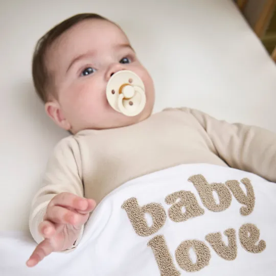 Meyco Baby Ledikantlaken Baby Love Sand Melange 100 x 150 cm