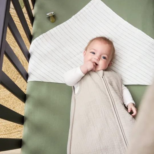 Meyco Baby Slaapzak Hydrofiel Gevoerd Uni Pre-Washed Greige 60 cm