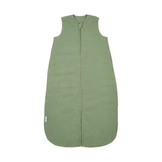 Meyco Baby Slaapzak Hydrofiel Gevoerd Uni Pre-Washed Olive Green 60 cm