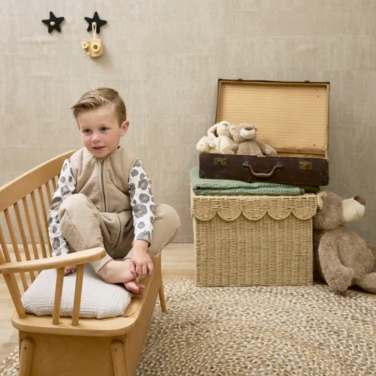 Meyco Baby Slaapzak Jumper Winter Hydrofiel Uni Pre-Washed Sand 104 cm