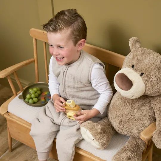 Meyco Baby Slaapzak Jumper Winter Hydrofiel Uni Pre-Washed Greige 80 cm