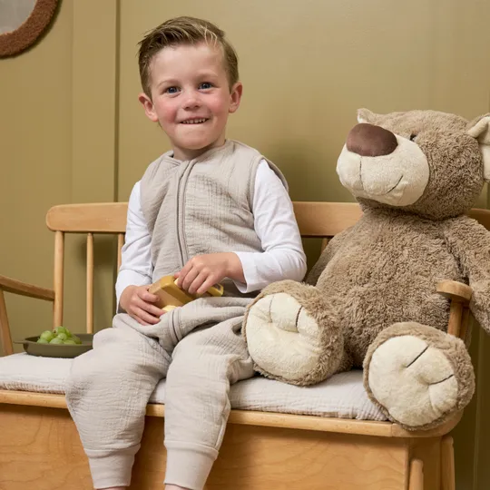 Meyco Baby Slaapzak Jumper Winter Hydrofiel Uni Pre-Washed Greige 92 cm