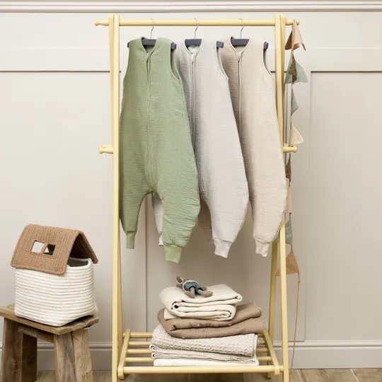 Meyco Baby Slaapzak Jumper Winter Hydrofiel Uni Pre-Washed Greige 80 cm