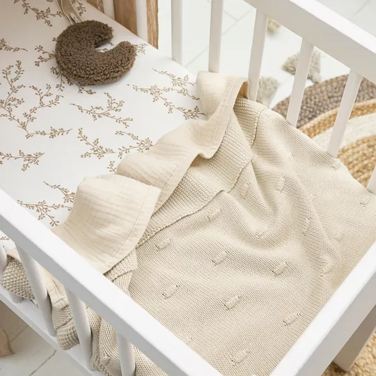 Meyco Baby Wiegdeken Knots Soft Sand 75 x 100 cm