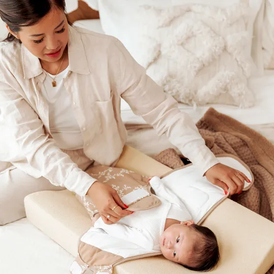 Meyco Baby SwaddleMeyco Inbakerdoek Gevoerd Branches Sand 0-3 Maanden