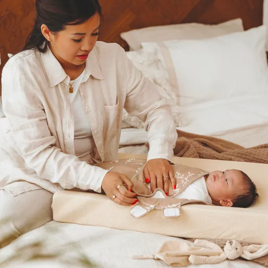 Meyco Baby SwaddleMeyco Inbakerdoek Gevoerd Branches Sand 0-3 Maanden